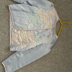 Floral Embroidered Satin Jacket